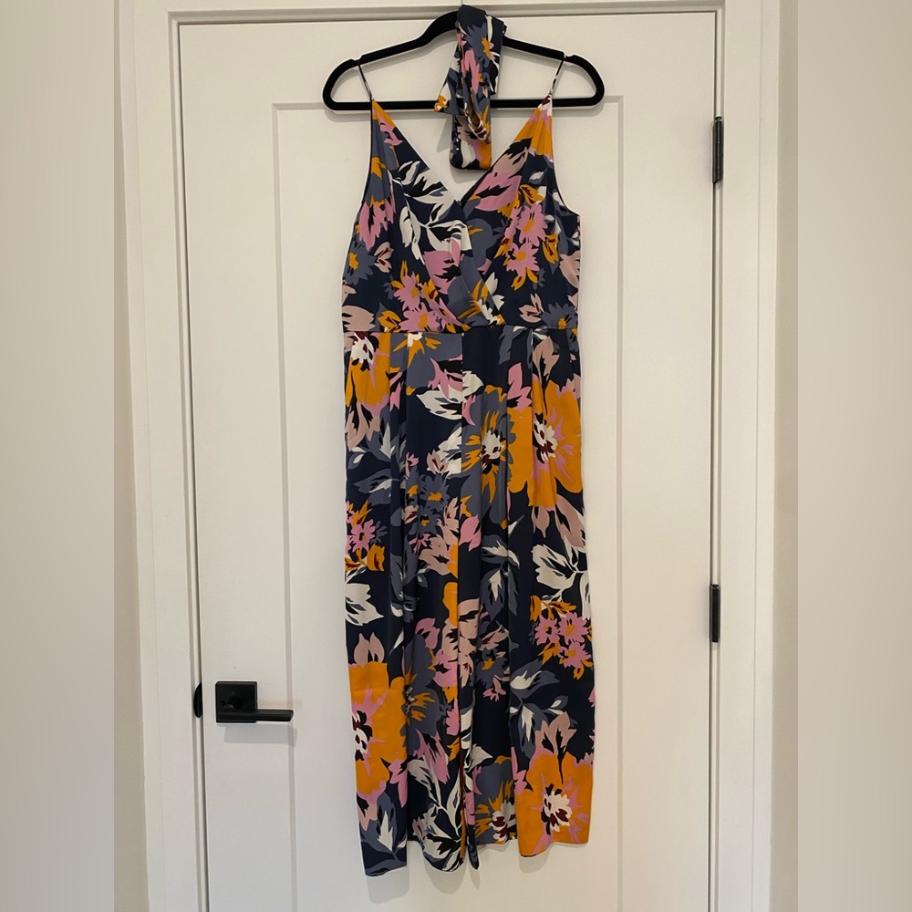 H&M Floral, Wide Leg Ankle Jumpsuit with belt